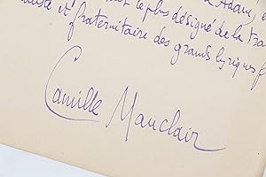 Manuscrit autographe signé intitulé "La force et la destruction" à propos du roman "La force" de ...