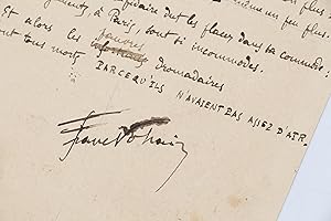 Poème autographe signé intitulé "Quelques chameaux" et dédié à Paul Verlaine