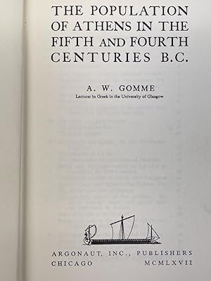 Imagen del vendedor de The population of Athens in the fifth and fourth centuries B.C a la venta por LIBRAIRIE GIL-ARTGIL SARL