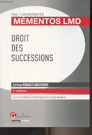 Image du vendeur pour Droit des successions - "Mmentos LMD, fac universits" - 7e dition mis en vente par Le-Livre