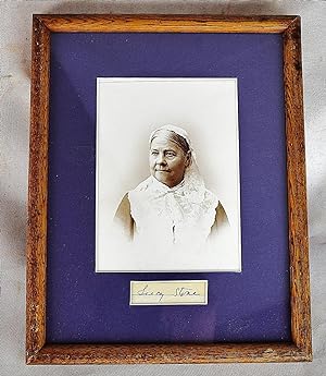 Lucy Stone: Original Signature, framed with a photograph (American Woman Abolitionist, Orator, Su...