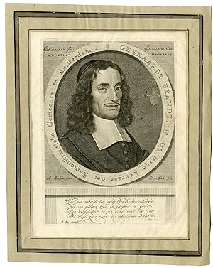 Bild des Verkufers fr Antique Print-GERARD BRANDT-WRITER-PORTRAIT-van Gunst-van Musscher-c. 1720 zum Verkauf von Pictura Prints, Art & Books