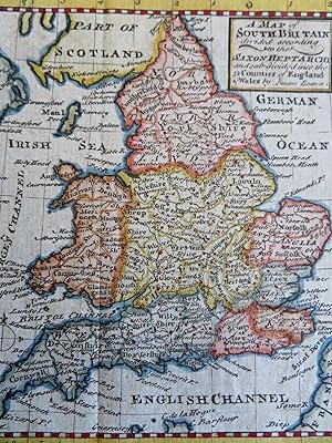 England & Wales Mercia Wessex Northumbria Saxon Kingdoms 1777 Bowen map