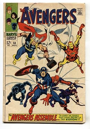 Avengers #58 -- 1968 -- Vision Origin -- Marvel -- comic book -- VG+