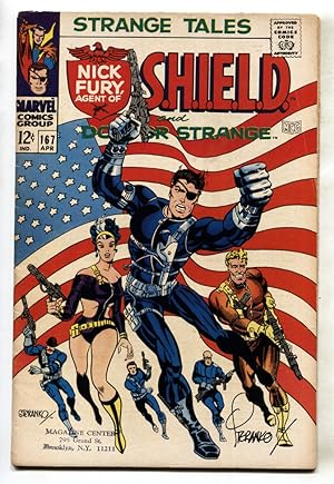 STRANGE TALES #167 comic book -Marvel-SIGNED by Steranko-Flag cover VG+