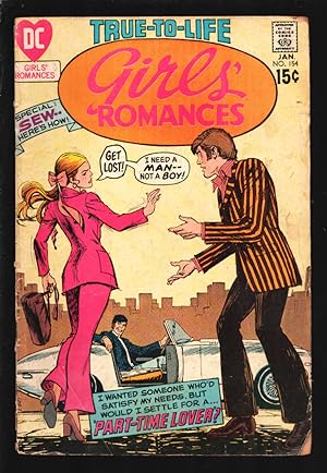 Seller image for Girls' Romances #154 1971-DC-Jaguar XKE on cover-Love triangle-VG for sale by DTA Collectibles