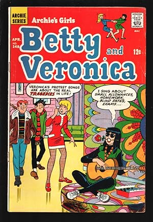 Imagen del vendedor de Archie's Girls Betty and Veronica #148 1968-Psychedelic cover-Pin-up page-VG/FN a la venta por DTA Collectibles