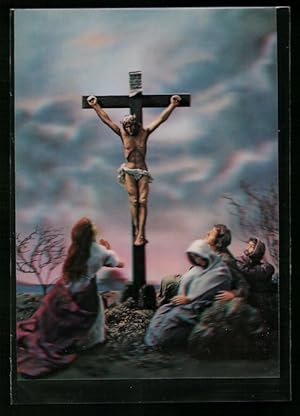 Bild des Verkufers fr 3D-Ansichtskarte Jesus Christus am Kreuz zum Verkauf von Bartko-Reher
