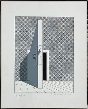 Imagen del vendedor de Tr. Serigraphie in Grau und Schwarz. Rechts unten vom Knstler signiert und datiert (19)72. Nummeriertes Exemplar, Nr.253 von 500 Exemplaren. Gerahmt, unter Glas. a la venta por HENNWACK - Berlins grtes Antiquariat