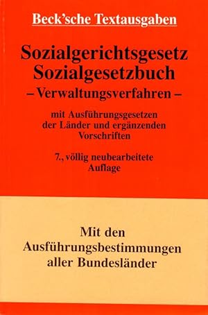 Sozialgerichtsgesetz Sozialgesetzbuch Verwaltungsverfahren mit Ausführungsgesetzen der Länder und...