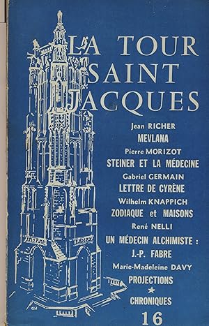 Bild des Verkufers fr La tour saint Jacques n16 - Editions h. Roudil- Paris 1958 zum Verkauf von Librairie Marco Polo