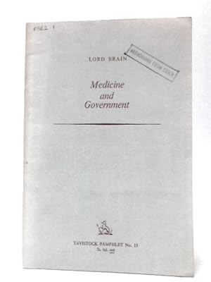 Bild des Verkufers fr Medicine And Government zum Verkauf von World of Rare Books