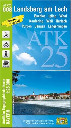 Bild des Verkufers fr ATK25-O08 Landsberg am Lech (Amtliche Topographische Karte 1:25000): Buchloe, Igling, Waal, Kaufering, Weil, Hurlach, Prgen, Jengen, Langerringen (ATK25 Amtliche Topographische Karte 1:25000 Bayern) zum Verkauf von Rheinberg-Buch Andreas Meier eK