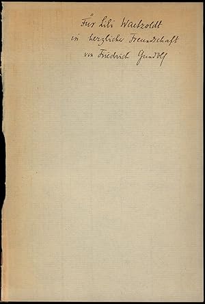 Handschriftlicher Gruß. (Friedrich Gundolf, geb. 20.06.1880 in Darmstadt, gest. 12.07.1931 in Hei...