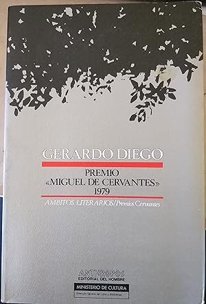 Imagen del vendedor de GERARDO DIEGO. PREMIO MIGUEL CERVANTES 1979. a la venta por Libreria Lopez de Araujo