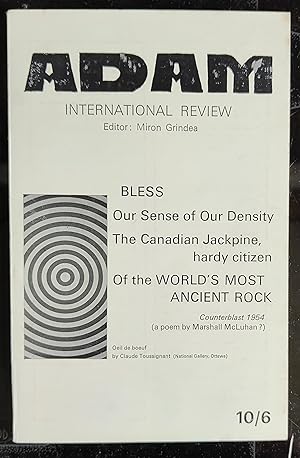 Imagen del vendedor de ADAM International Review, a Literary Quarterly in English and French. Vol. XXXII. Nos. 313-14-15 / 1967 / Hugh MacLennan "Our two Solitudes" / George Woodcock "Places in the Wilderness" / Jean-Rene Ostiguy "L'age nouveau de la peinture canadienne" / Margaret Laurence "Everything is all right" / Norman Levine "A Father" / Naim Kattan "L'arrivee" / Alden Nowlan "Who was the greatest writer who ever lived ?" a la venta por Shore Books