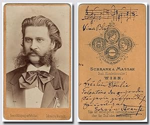 Strauss, Johann (1825-1899) - Carte-de-visite photograph with autograph musical quotation signed