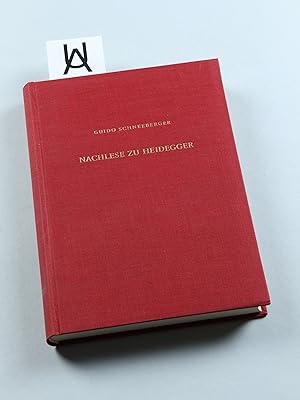Bild des Verkufers fr Nachlese zu Heidegger. Dokumente zu seinem Leben und Denken. zum Verkauf von Antiquariat Uhlmann