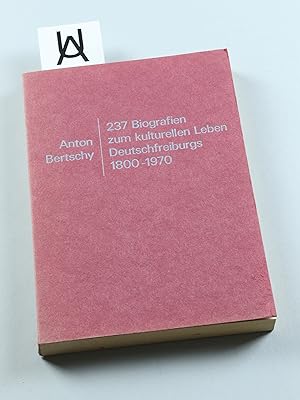 Bild des Verk�ufers f�r 237 Biografien zum kulturellen Leben Deutschfreiburgs 1900 - 1970. [Mit] Geleitwort von Gonzague de Reynold. zum Verkauf von Antiquariat Uhlmann