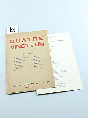 Bild des Verkufers fr Feuillets de quatre vingt et un. Premire srie. zum Verkauf von Antiquariat Uhlmann