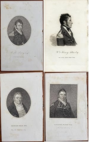 Image du vendeur pour Four United States Navy officers during the War of 1812 engravings mis en vente par Lord Durham Rare Books (IOBA)