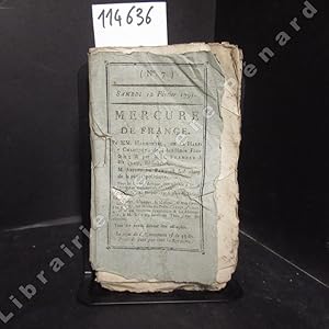 Bild des Verkufers fr Mercure de France N 7. Samedi 12 Fvrier 1791 zum Verkauf von Librairie-Bouquinerie Le Pre Pnard