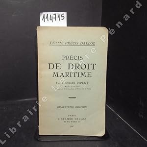 Image du vendeur pour Prcis de droit maritime mis en vente par Librairie-Bouquinerie Le Pre Pnard