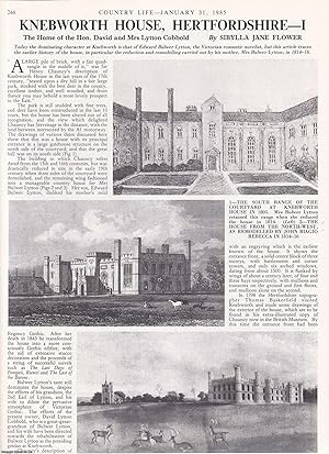 Seller image for Knebworth House, Hertfordshire. The Home of The Hon. David and Mrs Lytton Cobbold - Parts I and II only. Several pictures and accompanying text, removed from an original issue of Country Life Magazine, 1985. for sale by Cosmo Books