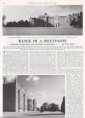 Seller image for Range of a Dilettante. William Constable and Burton Constable - Part I only. Several pictures and accompanying text, removed from an original issue of Country Life Magazine, 1982. for sale by Cosmo Books