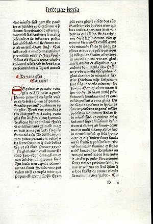 Summa de virtutibus et vitiis (single incunable leaf)