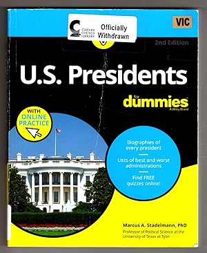 Image du vendeur pour U.S. Presidents For Dummies with Online Practice, 2nd Edition mis en vente par Lake Country Books and More