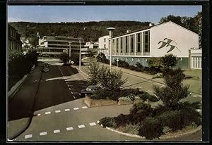 Ansichtskarte Plochingen /Neckar, Hallenbad und neues Gymnasium, VW Käfer