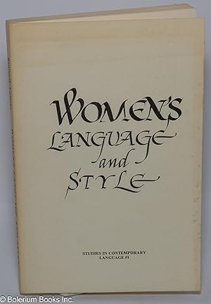 Seller image for Women's language and style for sale by Bolerium Books Inc.