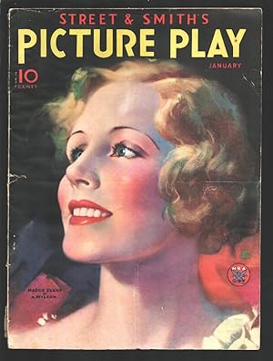 Seller image for Picture Play 1/1934-Madge Evans cover art by A. Wilson-Full page ad for Alice in Wonderland film-Ruby Keeler-VG for sale by DTA Collectibles