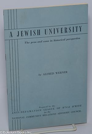 A Jewish university: the pros and cons in historical perspective