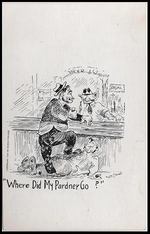 Seller image for barroom postcard: Where Did My Pardner Go? for sale by Mobyville