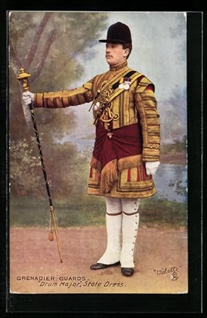 Künstler-Postcard Grenadier Guards, Drum Major, State Dress