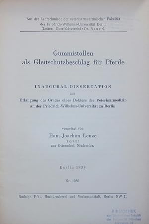 Gummistollen als Gleitschutzbeschlag für Pferde.