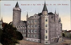 Ansichtskarte / Postkarte Bautzen in der Lausitz, Ansicht der Alten Kaserne des 4. Königlich Säch...