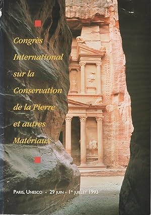 Congre s International sur ta Conservation de la Pierre et autres Mate riaux. Actes. [Internation...