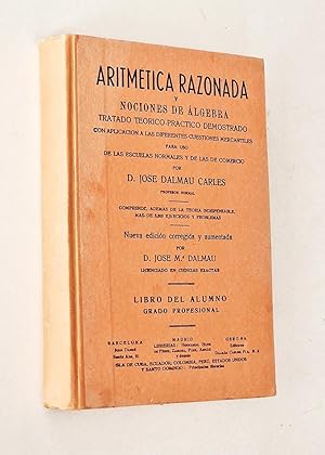 Seller image for ARITMTICA RAZONADA Y NOCIONES DE LGEBRA for sale by Libros con Vidas