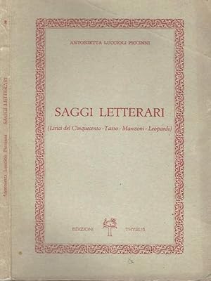 Immagine del venditore per Saggi letterari (Libri del Cinquecento - Tasso - Manzoni - Leopardi) venduto da Biblioteca di Babele