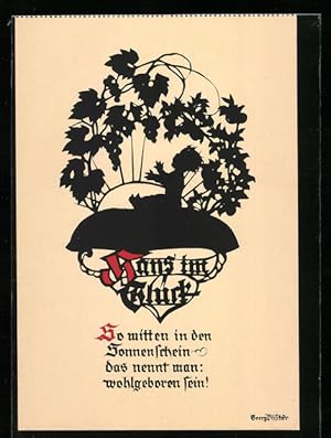Bild des Verkufers fr Knstler-Ansichtskarte Georg Plischke: Hans im Glck, Schattenbild zum Verkauf von Bartko-Reher