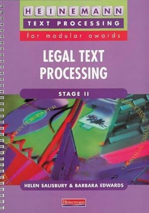 Bild des Verkufers fr Legal Text Processing: Stage 2 (Heinemann Text Processing) zum Verkauf von WeBuyBooks