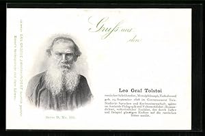 Bild des Verkufers fr Ansichtskarte Russischer Schriftsteller Leo Graf Tolstoi zum Verkauf von Bartko-Reher