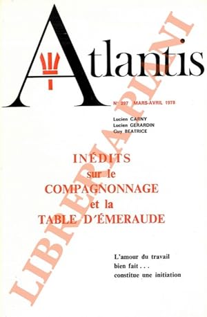 Inédits sur le compagnonnage et la Table d'émeraude (Atlantis, n. 297).