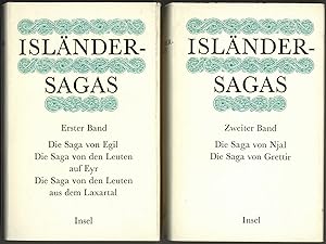 Immagine del venditore per Islnder-Sagas. (Aus dem Altislndischen bertragen und mit Kommentaren und Anmerkungen versehen von Rolf Heller). 2 Bnde. venduto da Schsisches Auktionshaus & Antiquariat