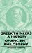 Seller image for Greek Thinkers - A History of Ancient Philosophy [Hardcover ] for sale by booksXpress
