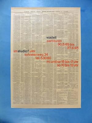 Partituren. [Plakat] studio ulm, 30.5. bis 26.6.65.