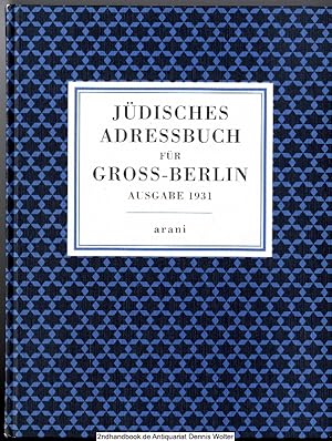 Jüdisches Adressbuch für Gross-Berlin. Ausg. 1931